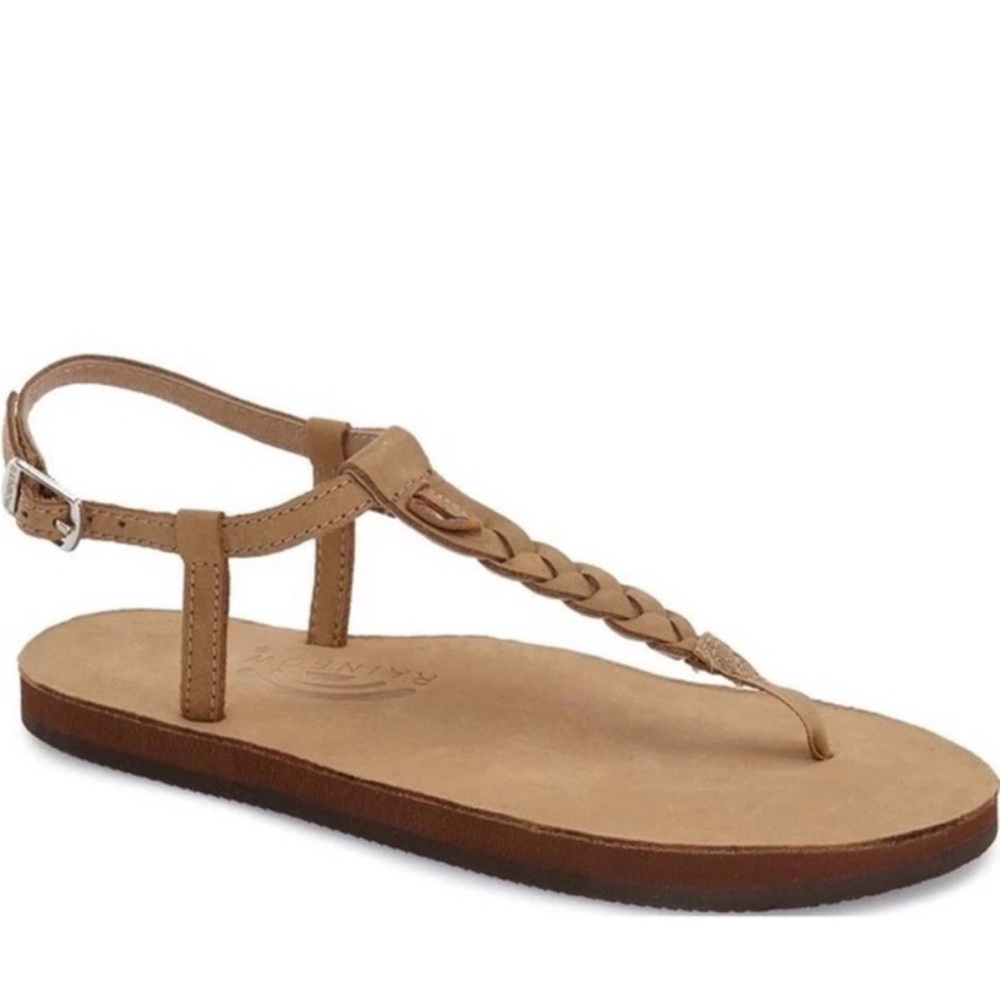 Rainbow Tan Braided Sandals